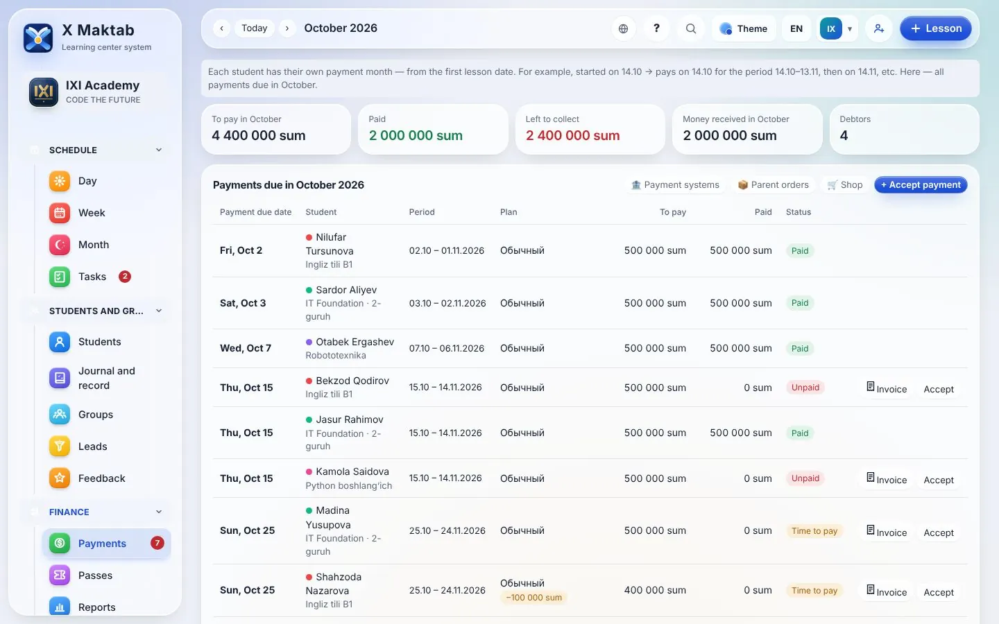 Payments